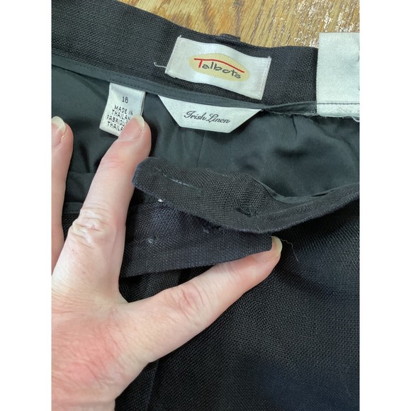 Talbots‎ Irish Linen Pants Pleated Front Career Dress Black Size 16 - Picture 4 of 10